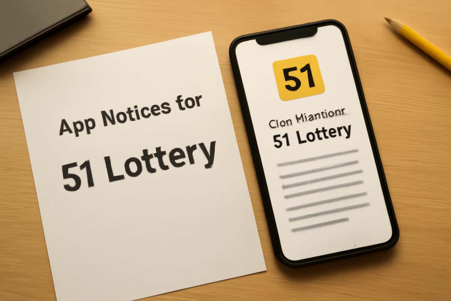 Informational scene regarding App Notices for 51 Lottery