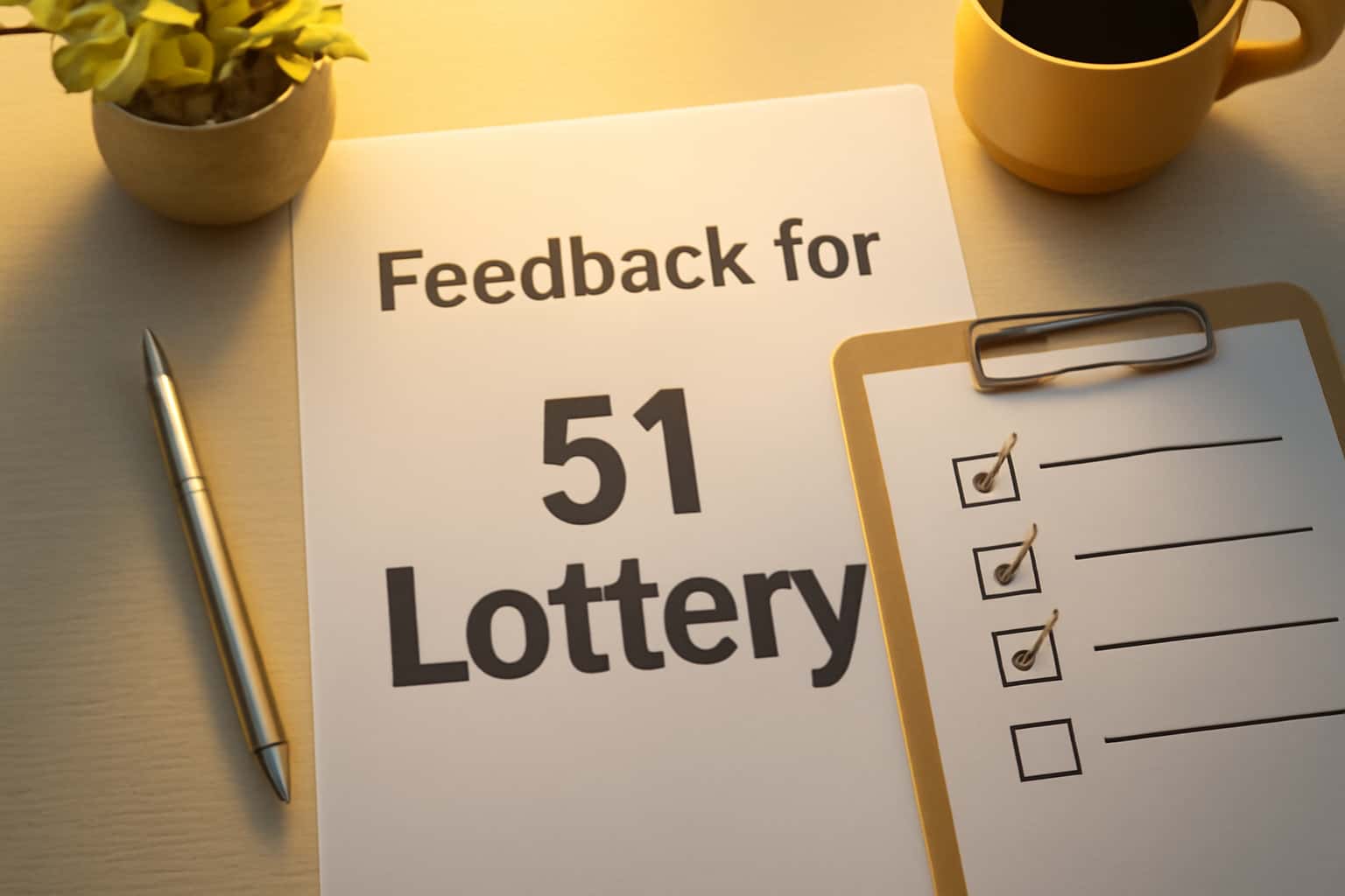 An informational graphic representing feedback for the 51 Lottery.