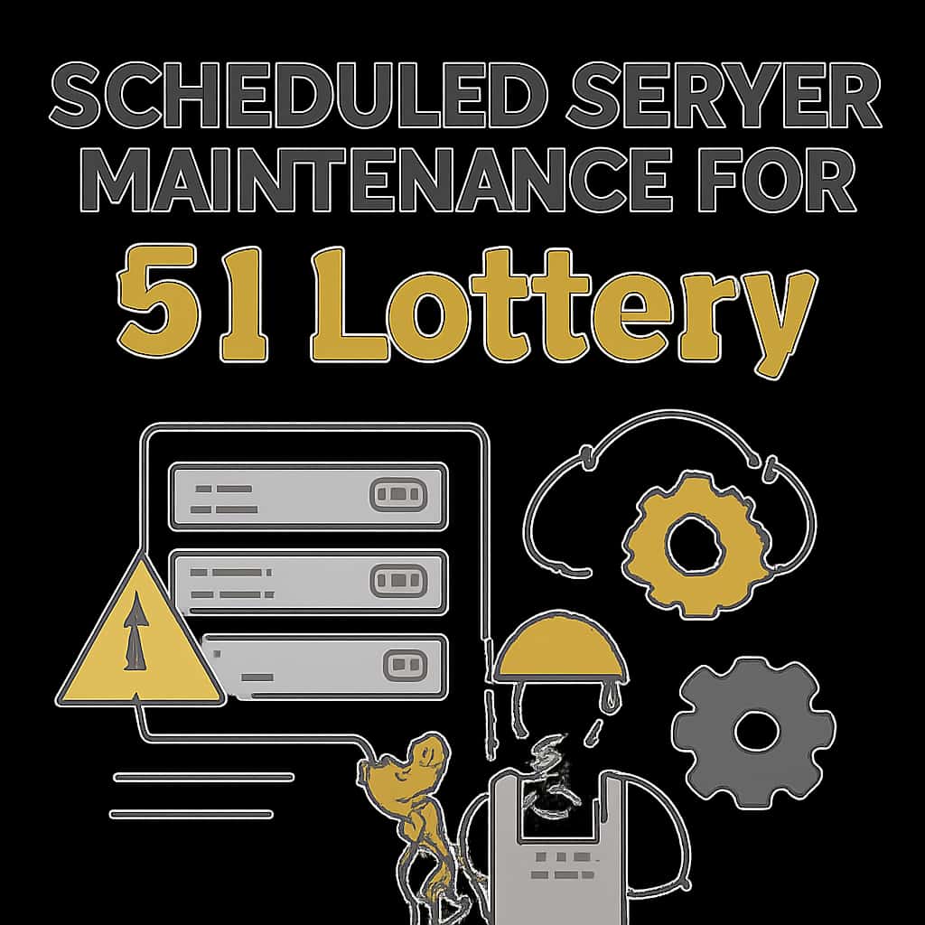 Diagram illustrating scheduled server maintenance steps for 51 Lottery.