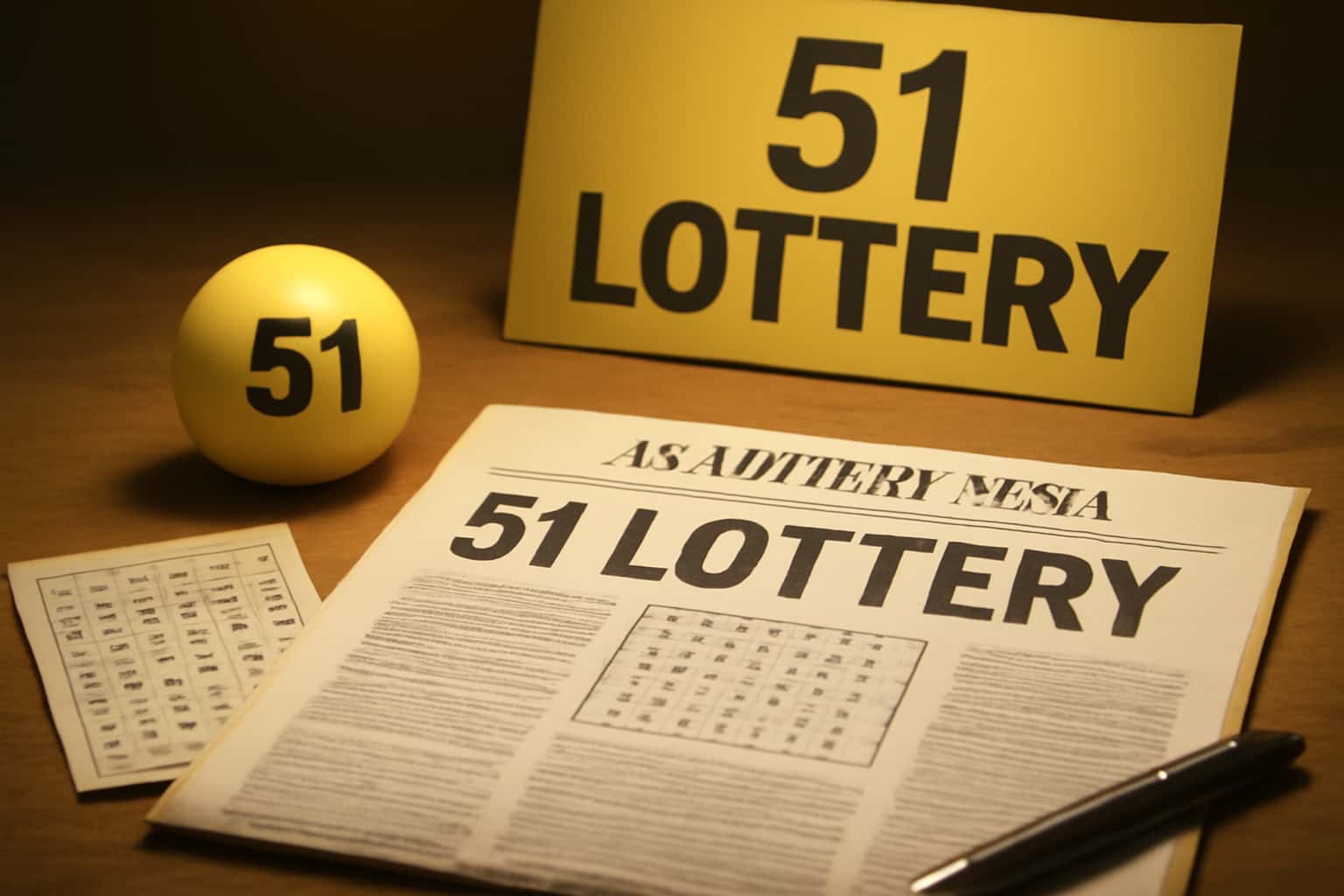 An informational scene depicting the latest updates of 51 Lottery News.