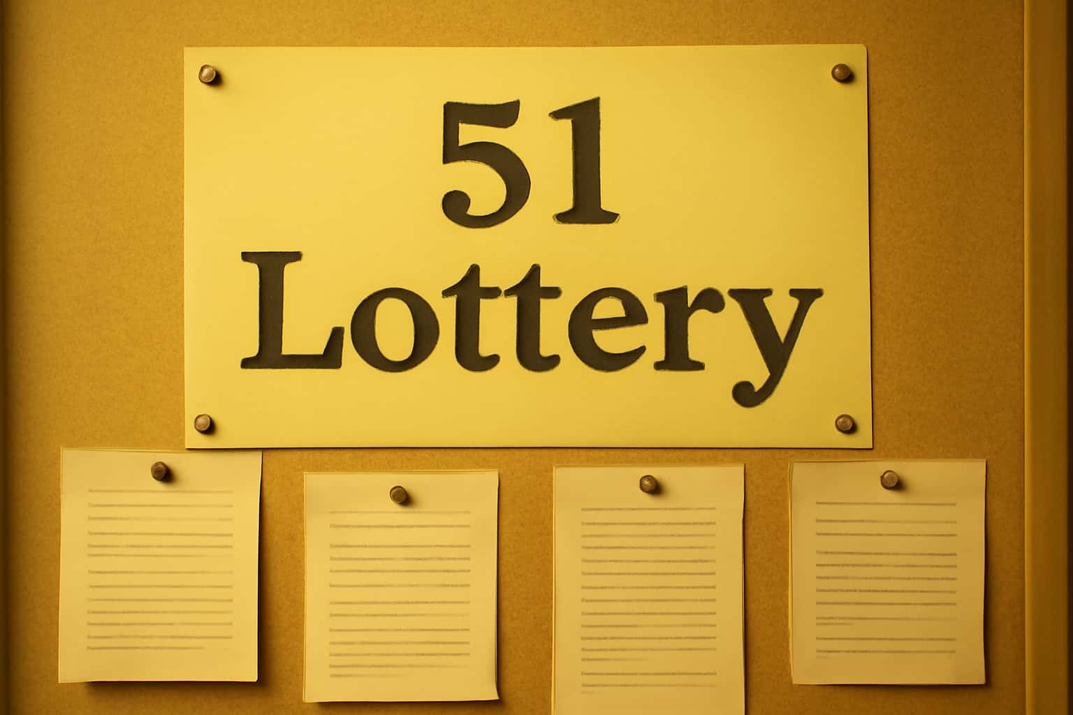 An illustrative representation of 51 Lottery Notices with a futuristic design.