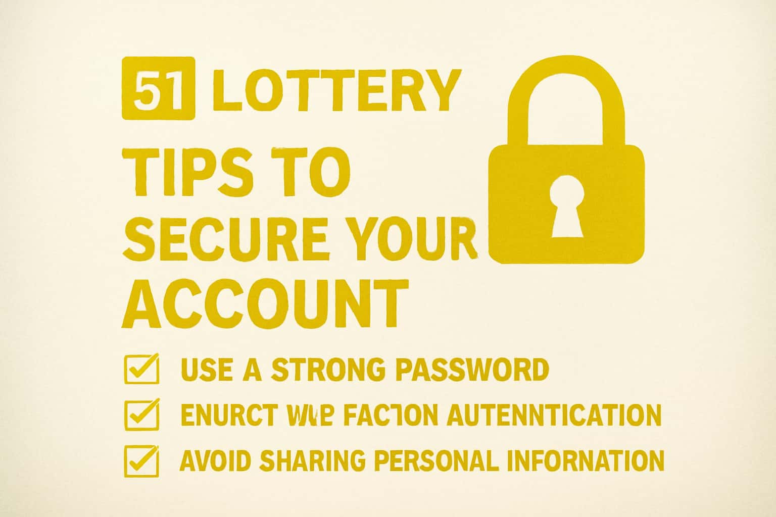 A digital representation illustrating security tips for a lottery account.